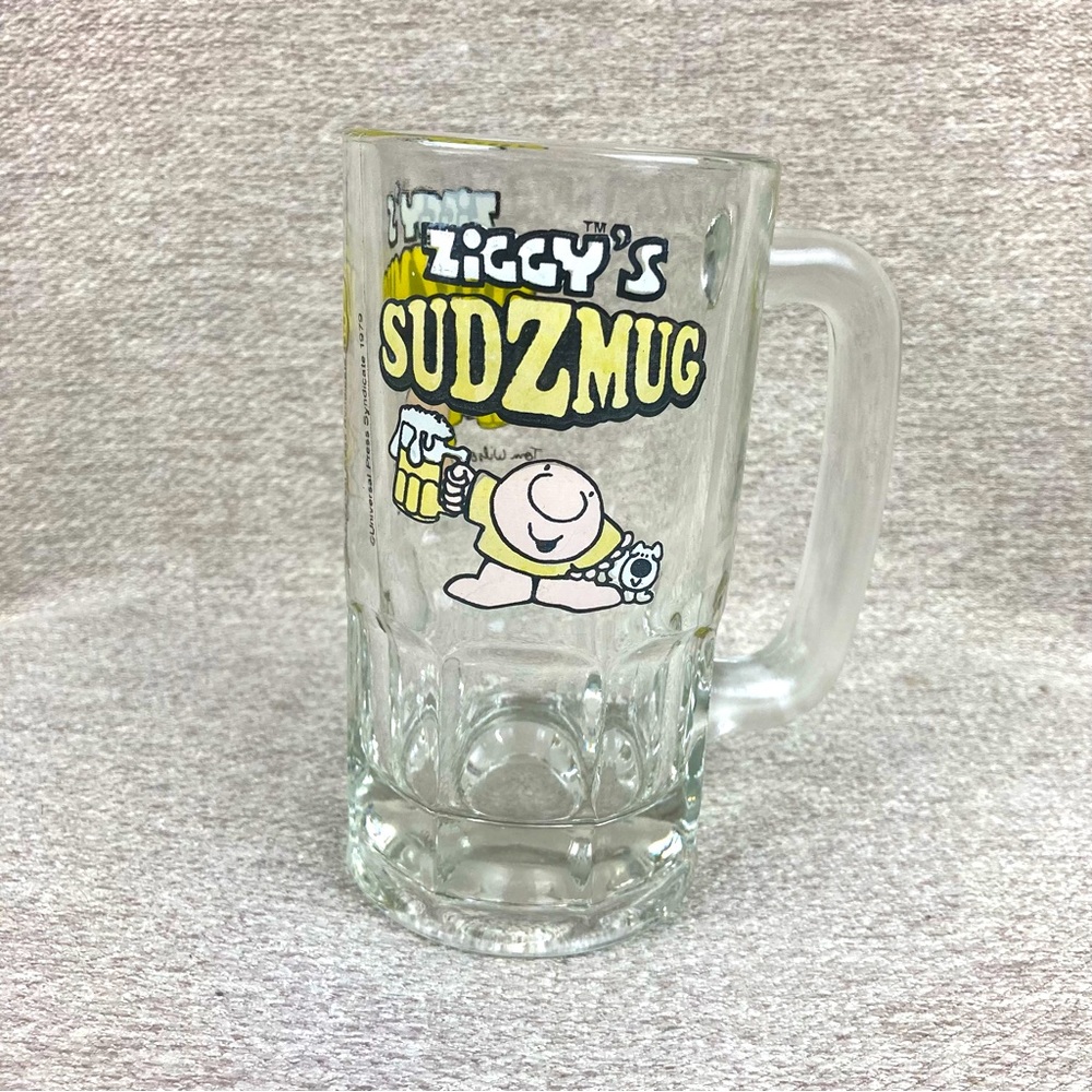 Ziggy’s Sudz Mug glass beer and soda mug 1979 vintage collector